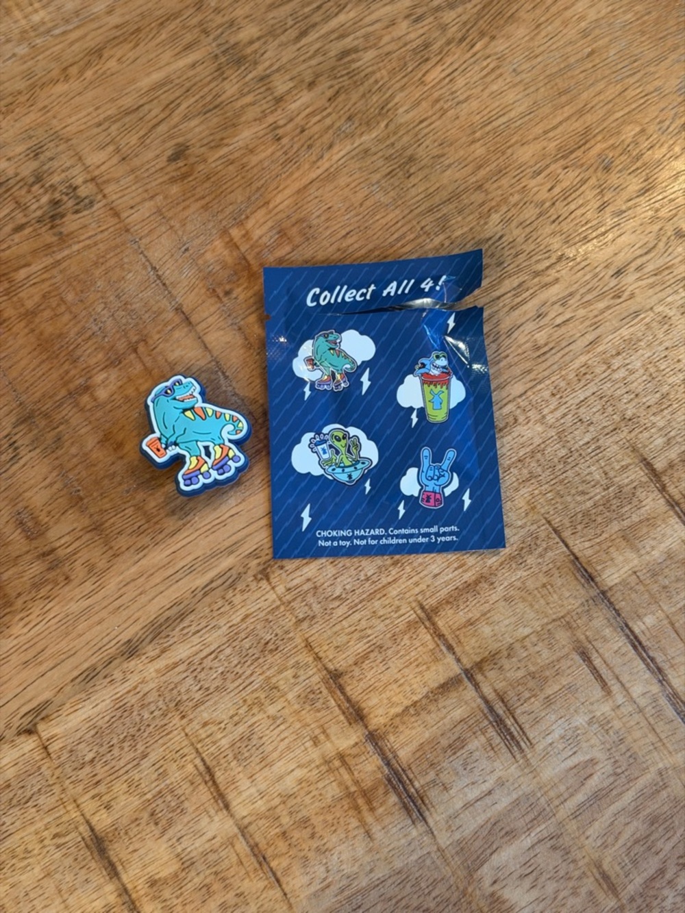 Bright Dino Skate shoe charm- Teal, Orange, Purple